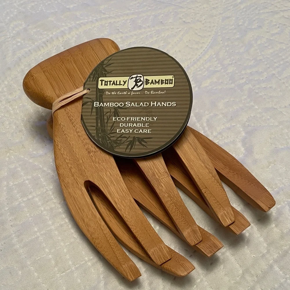 NWT Totally Bamboo SALAD HANDS Set of 2 Eco Friendly Easy Care